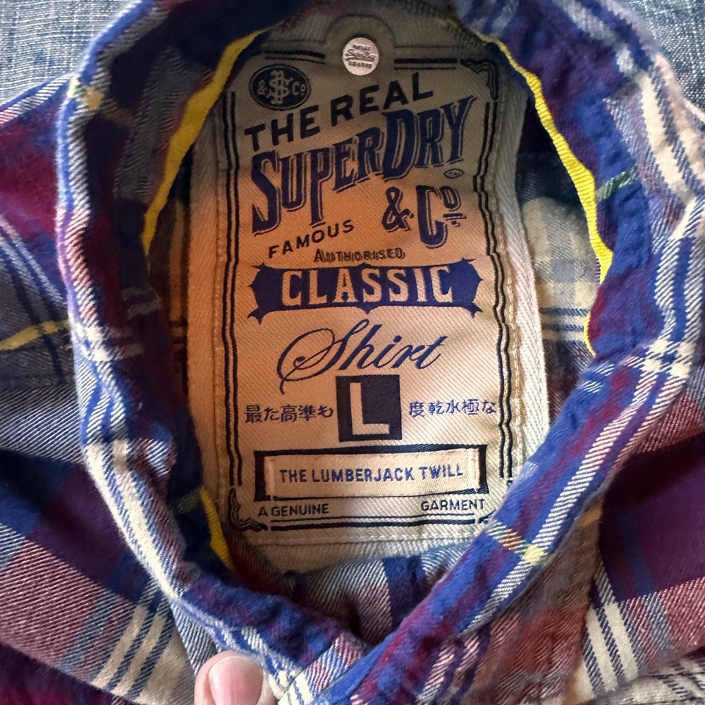 Superdry Men's Multicolor Plaid Button-Down Shirt - Picture 3 of 4